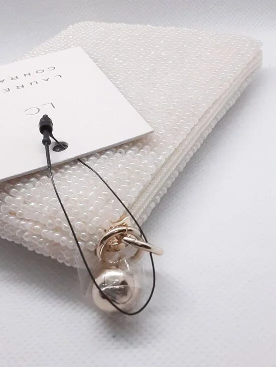 NEW pink heart hand beaded zippered change purse - Picture 5 of 7